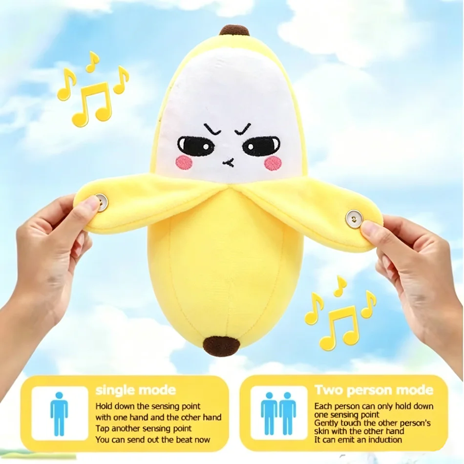 Unique Playful Music Rhythm Parent-child Interactive Plush Doll Strawberry Fruit Contact Induction Toy Boost Musical Talent