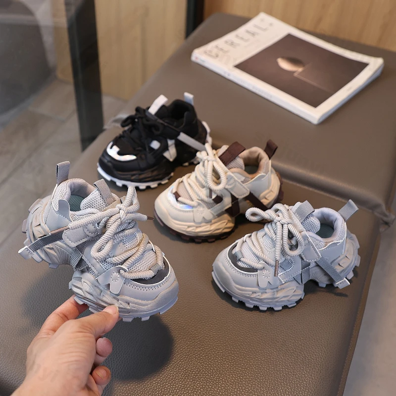 

Детские кроссовки на платформе, осень 2023, новые дышащие кроссовки для бега на мягкой подошве для девочек, уличная нескользящая удобная повседневная обувь для мальчиков