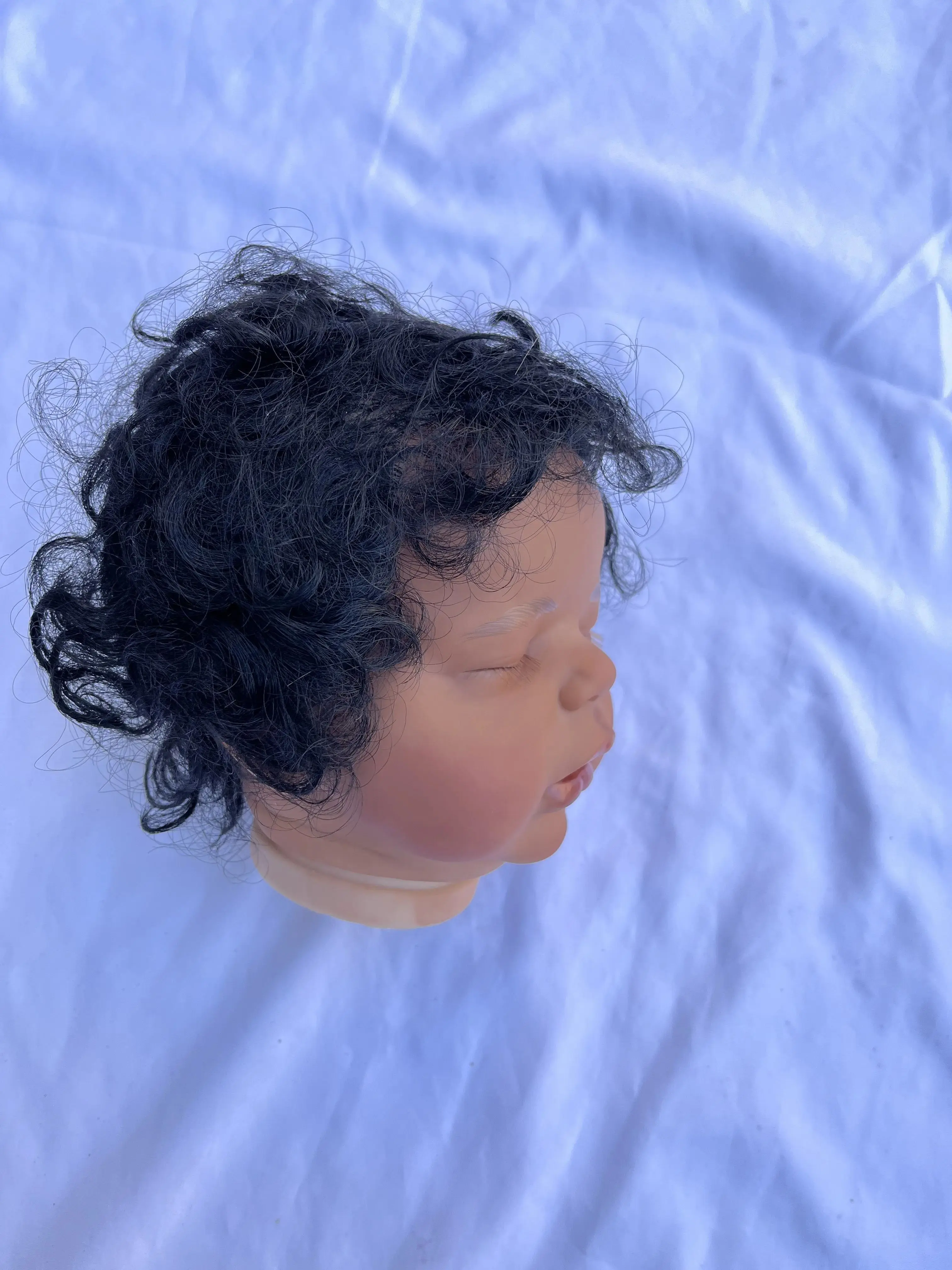 FBBD Custom Made 22inch/50cm Reborn Baby Alexis Dark Skin Real Photos Painted Kits Limited Supply With Hand-Rooted Hair