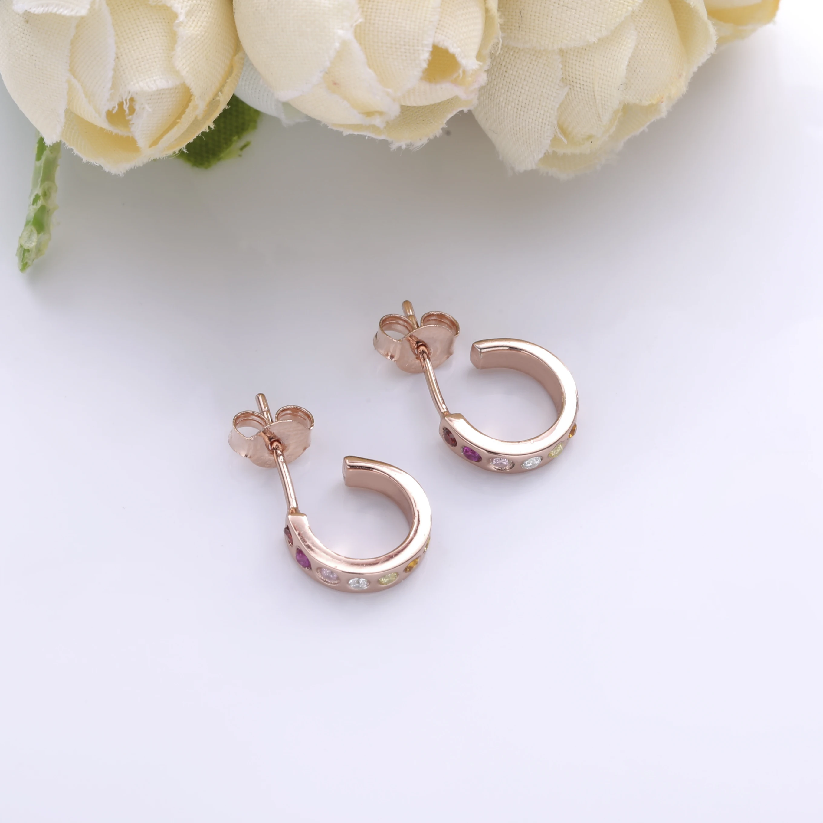 SHADOWHUNTERS 925 فضة قوس قزح وأقراط الوردي الملونة حجر للنساء جودة عالية فضة 925 مجوهرات #5