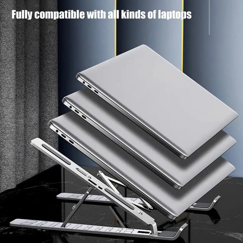 Laptop Riser For Desk Notebook Laptop Riser Folding Stand Adjustable Height Aluminum Computer Riser For Laptop Notebook Tablet