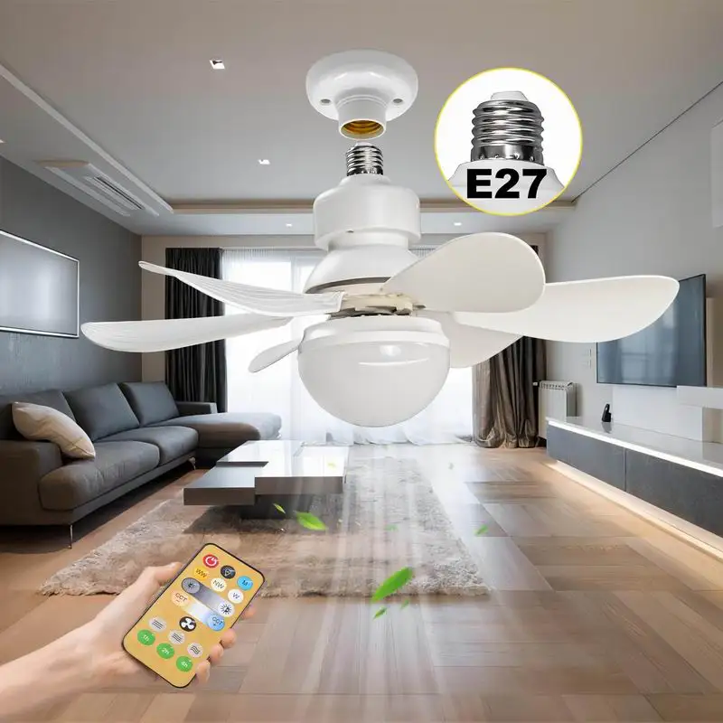 

Modern Design Mute Electric Low Profile Remote Control Smart E27 Modern Led Ceiling Fan Light