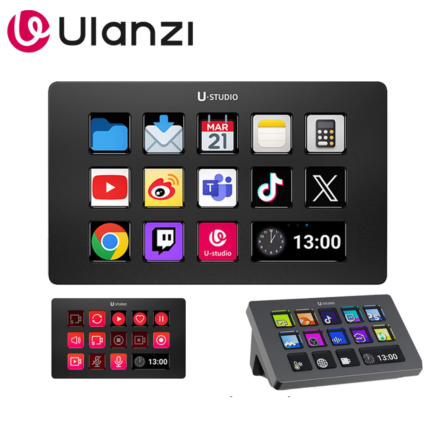 Ulanzi D200 Production Console and Studio Controller 13 LCD Keys for Vlog Content Creation Photo Video Editing Gaming Office