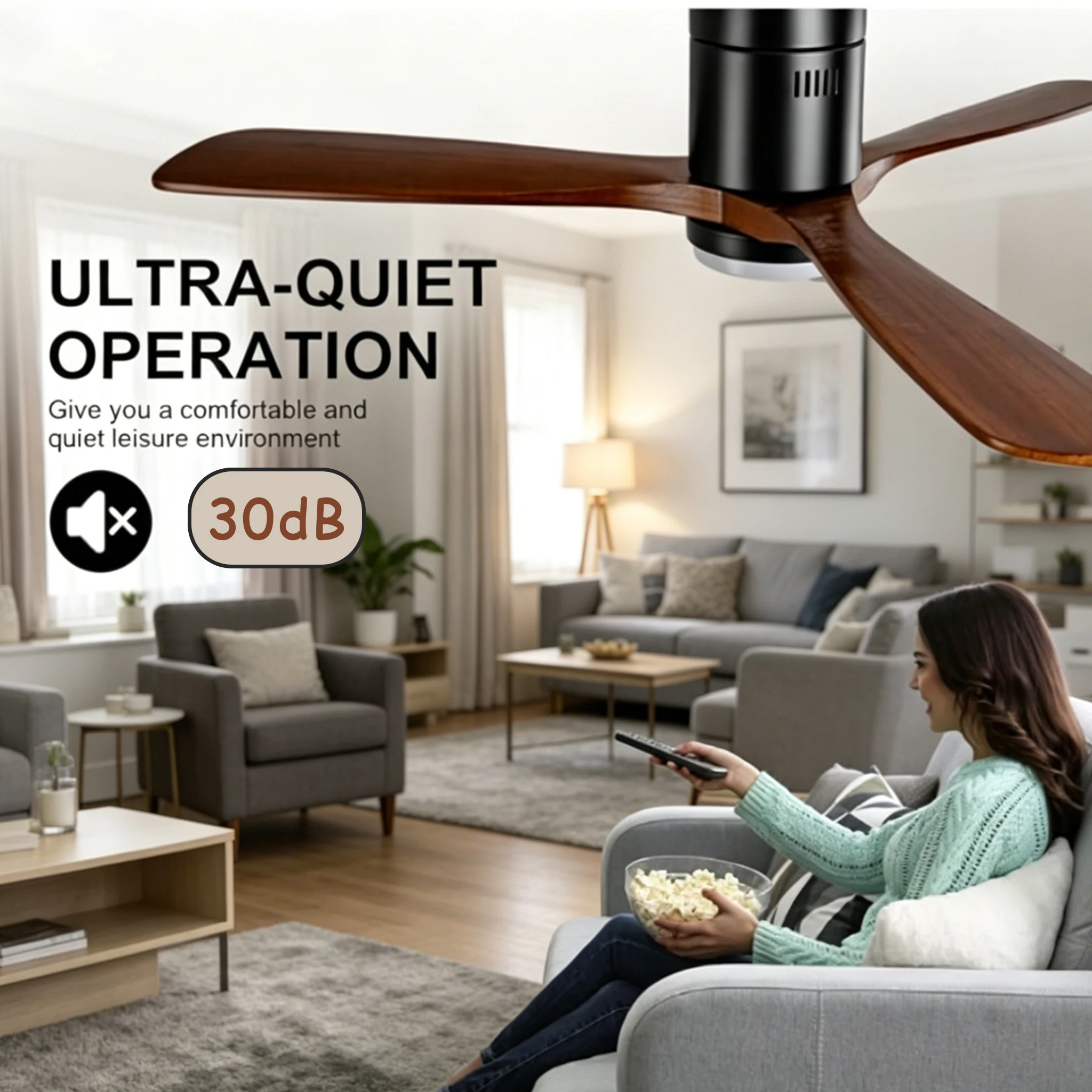 Modern 52 Inch Ceiling Fan With Light Quiet Reversible DC Motor 6 Speed Electric Fan With Remote Control Outdoor Indoor Fans