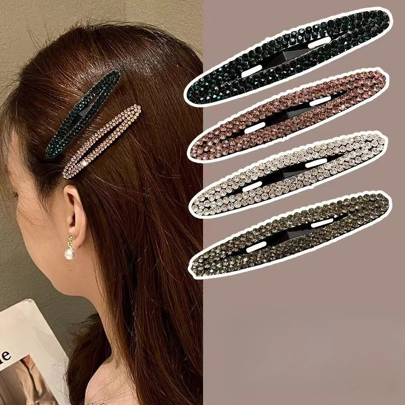 

Rhinestone Shiny Hair Side Clip Sparkly Crystal Bangs Edge Clip Women Girls Hairgrips Party Prom Hair Jewelry Simple Hairpin New