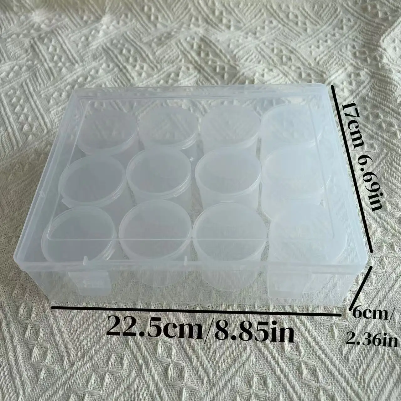 12-Compartment Clear Plastic Bead Storage Box Stackable Organizer with Secure Lid Durable Container for Jewelry And Craft Beads