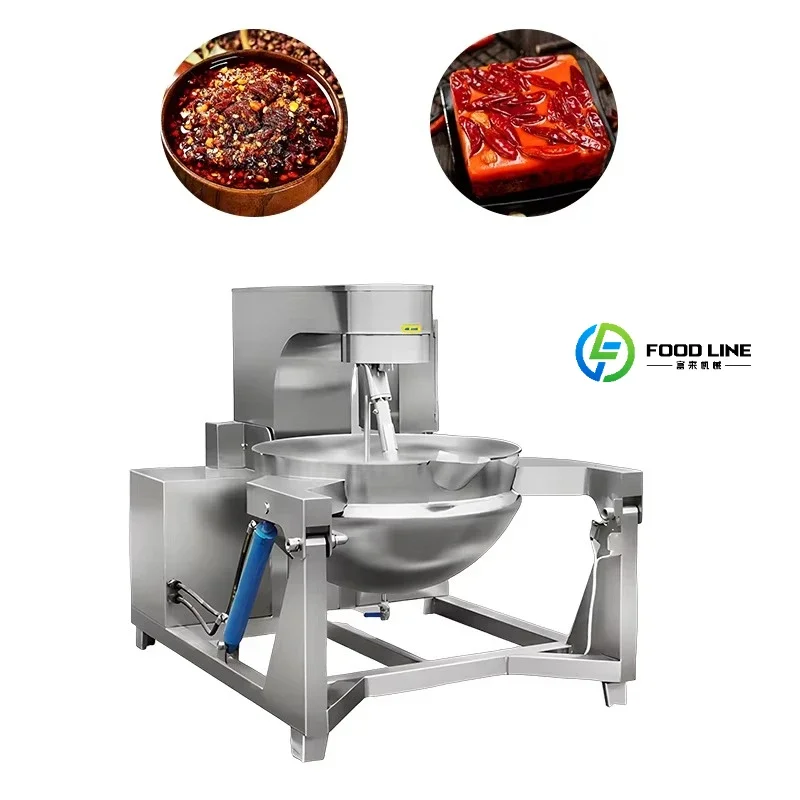 Electric Heating Oil Heated Cooking Mixer Large Capacity Double Planetary Cooking Mixer Horizontal Vacuum Frying Customized