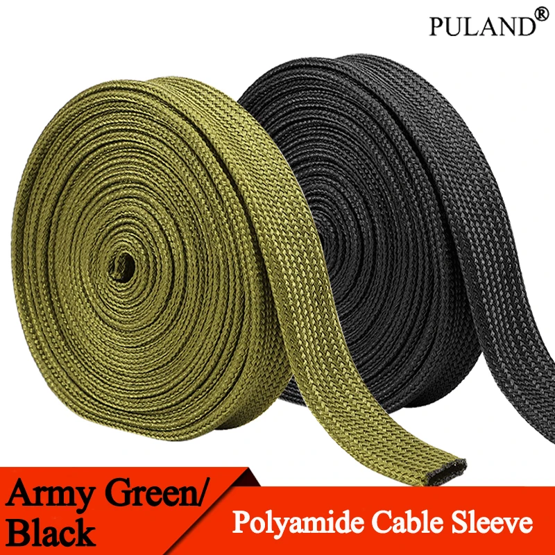 

Tight High Density Polyamide Braided Cable Sleeve 2.5 4 6 8 10 12 14 16 ~ 60mm Nylon Expandable Insulated Sheath Wire Protection