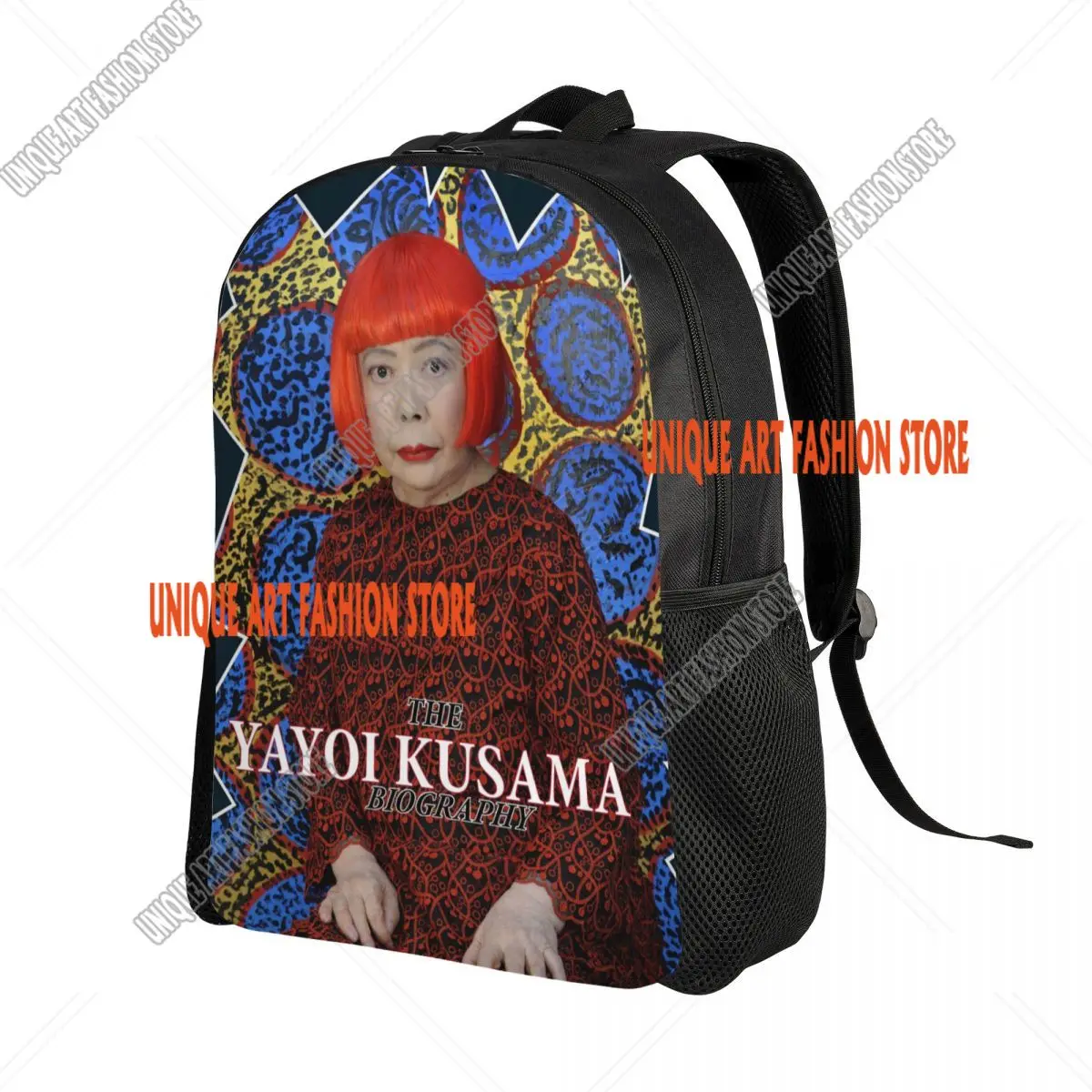 Yayoi Kusama Self-portrait Laptop Backpack Men Women Casual Bookbag for School College Students Bag