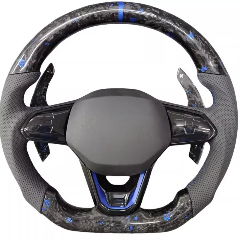 For Volkswagen VW Golf 8 MK8 POLO GOLF 7 GTI R-line MK7 MK6 Passat CC GTS Scirocco GTD GTE GLI JETTA Leather Steering Wheel