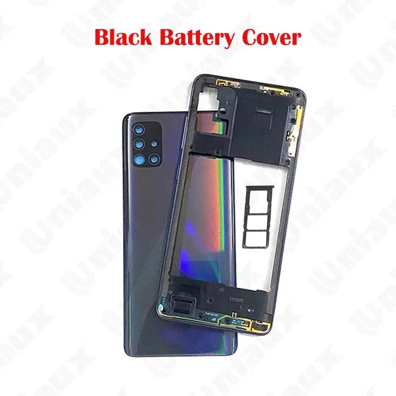 For Samsung Galaxy A51 A515 A515F A515FN Battery Back Cover A51 Plastic Housing Case Middle Frame Chassis Volume Side Key