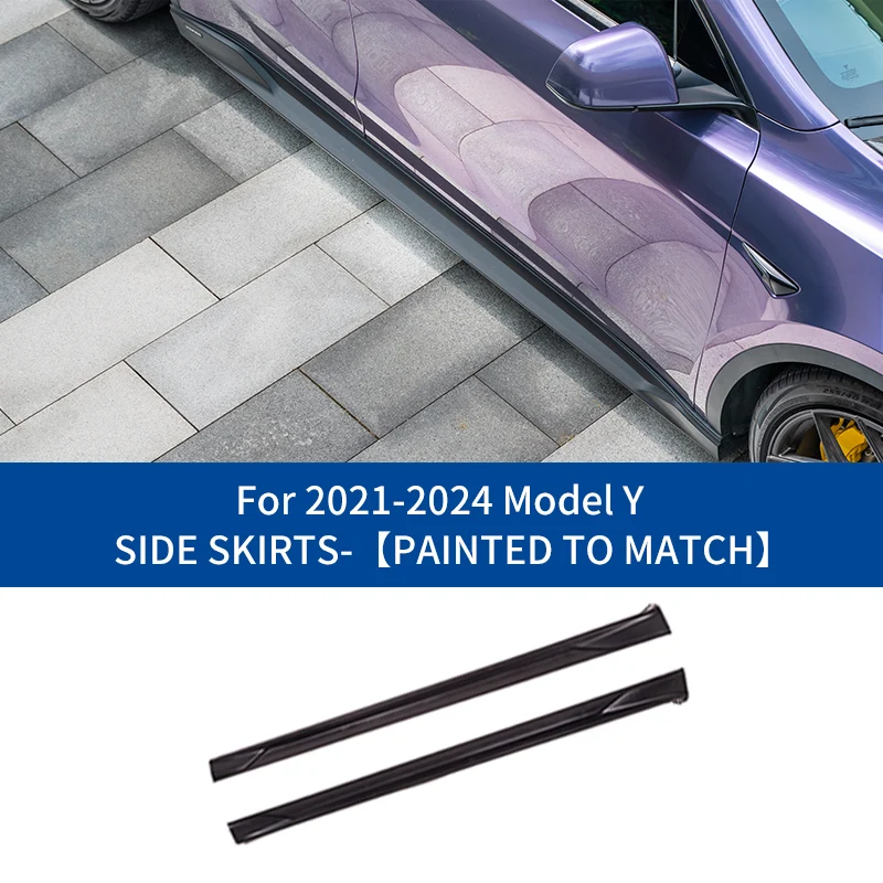 Yofer High Quality pp Material Black Polished Finish 3M Tape Installation Car Upgrade Body Kit Side Skirts Teslas Model Y