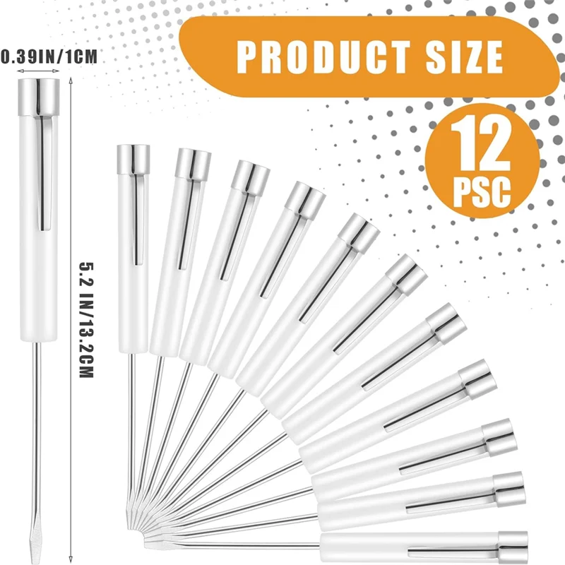AC88-12 Pcs Pocket Screwdriver Top And Clip Flat Blade Screwdrivers For Mechanical Electrician Repair Tools, 5.2 Inch, Durable W