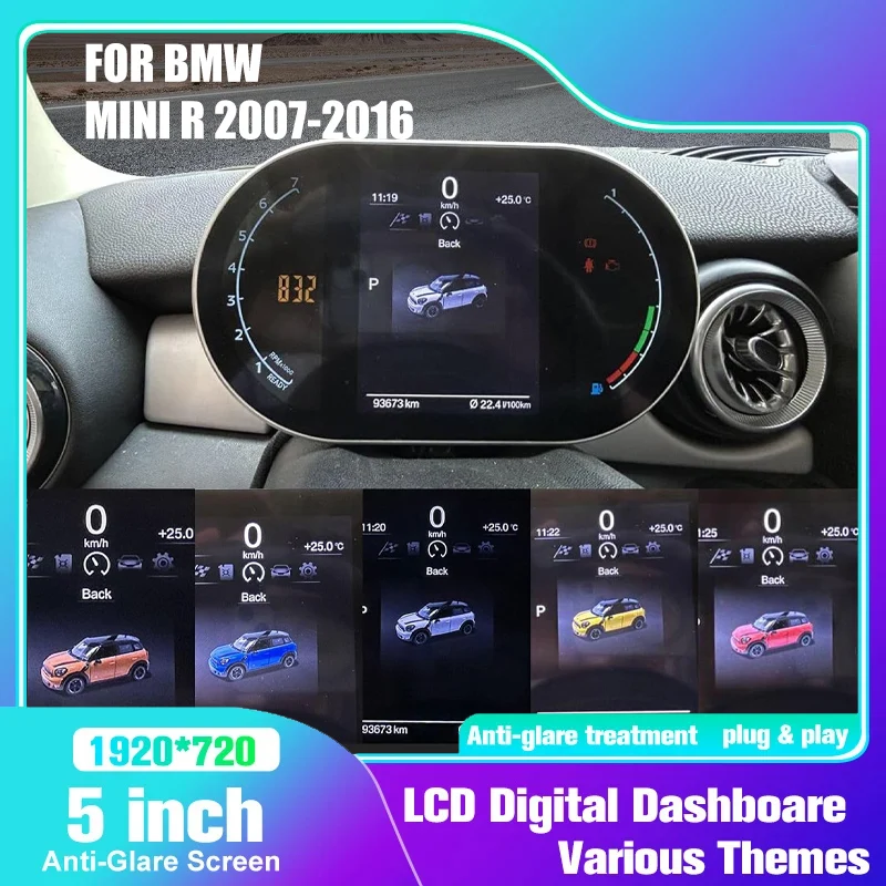 Digital Speedometer Gauge Cluster for BMW Mini Series R55 R56 R57 R58 R59 2007-2016, 5