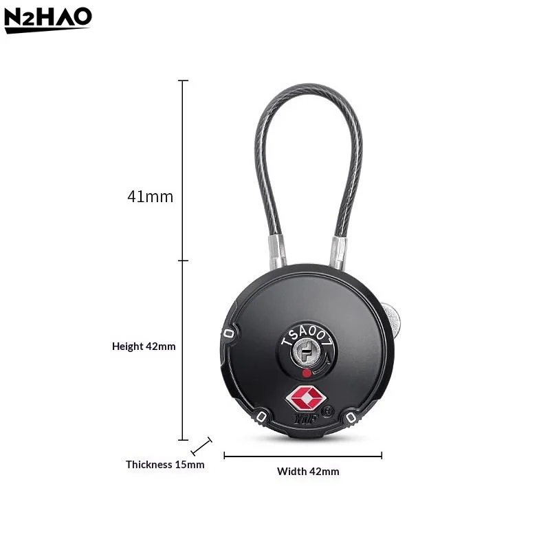 3 Digit TSA Combination Customs Password Lock Overseas Clearance Trolley Luggage Suitcase Backpack Password Steel Cable Padlock
