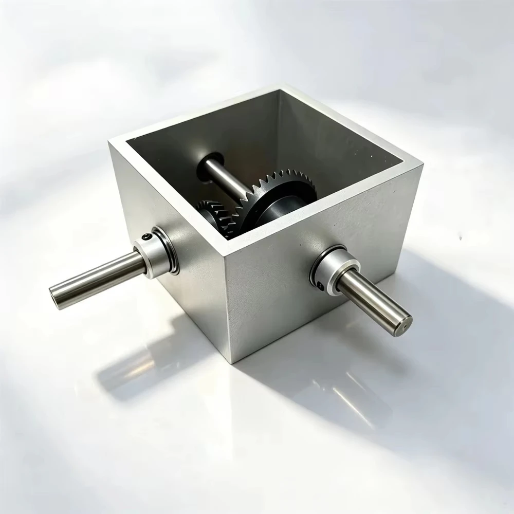 Right Angle Bevel Gear Reducer 1:2 Steering Gearbox 8mm Shaft 80x80x50mm Aluminum Alloy DIY Mechanical Transmission