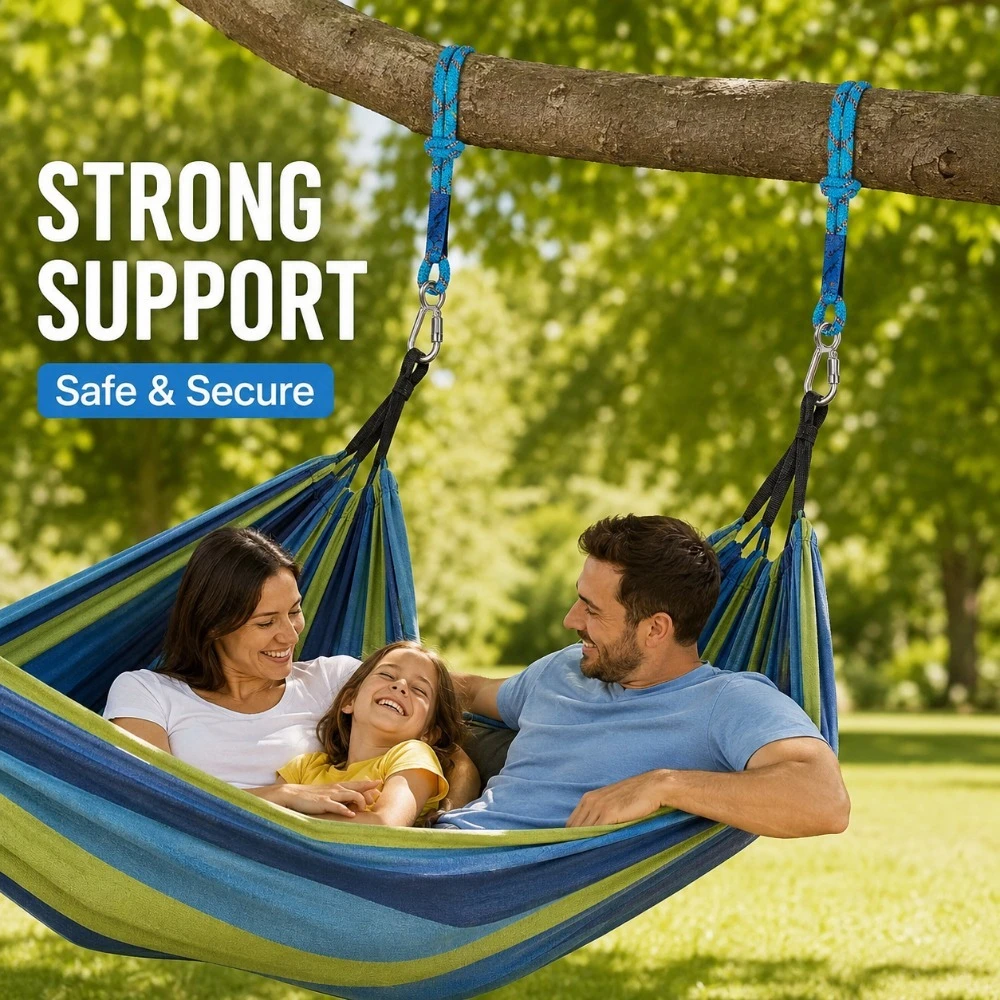 1/2pcs Tree Swing Strap Heavy Duty Nylon with Metal Carabiner Hook Wear Resistant Hammock Sling for Patio Chair Outdoor Garden