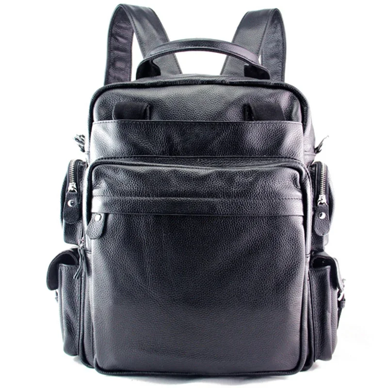 

Multi-function 4use Men's Genuine Leather Backpack Large Capacity Bagpack Male Travel Rucksack Laptop Shoulder Bag M034