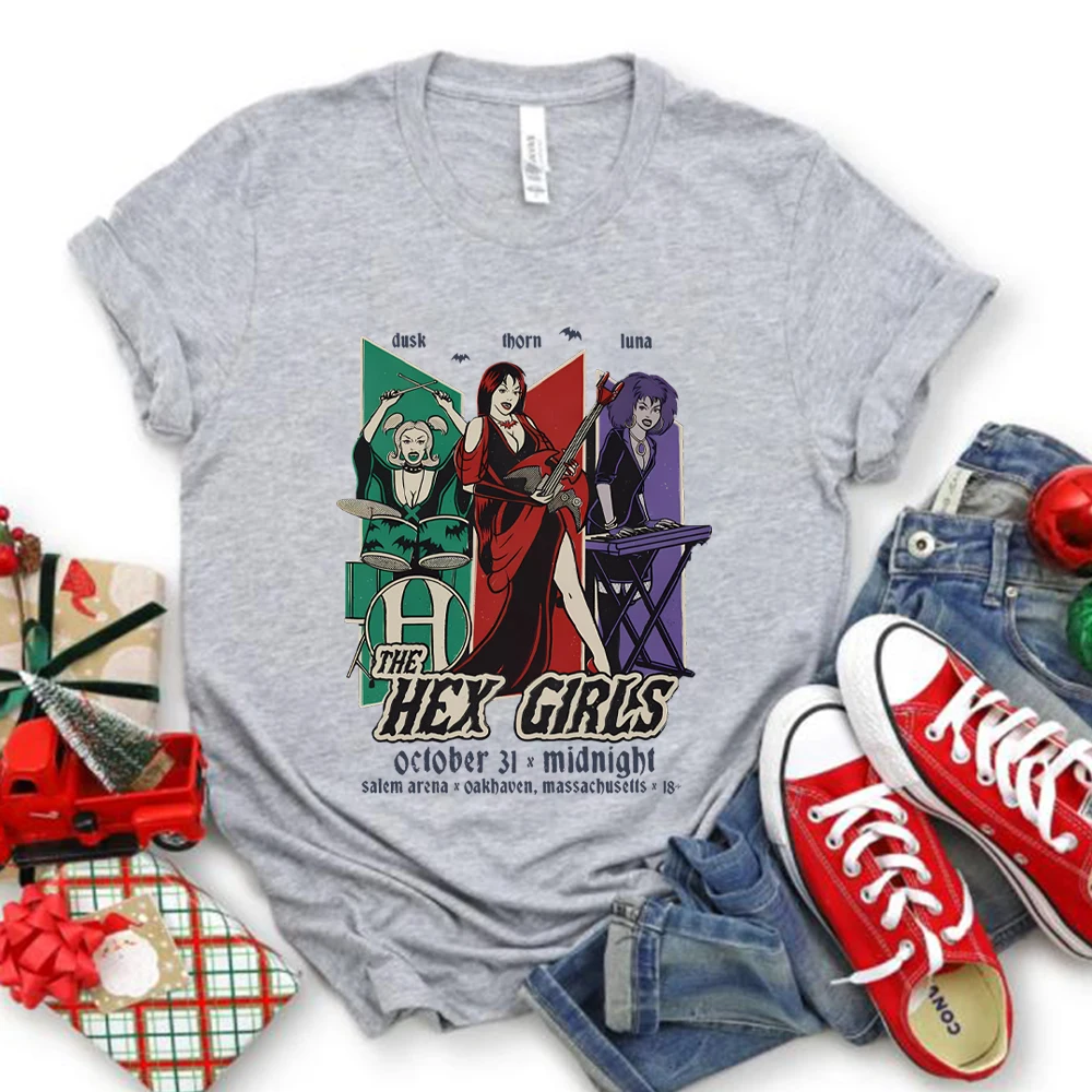 The Hex Girls Tour T-Shirt Hex Girls Concert Shirt Retro Halloween Shirts Hex Girls Rock Band Tee Rocker Mama Short Sleeves Tops