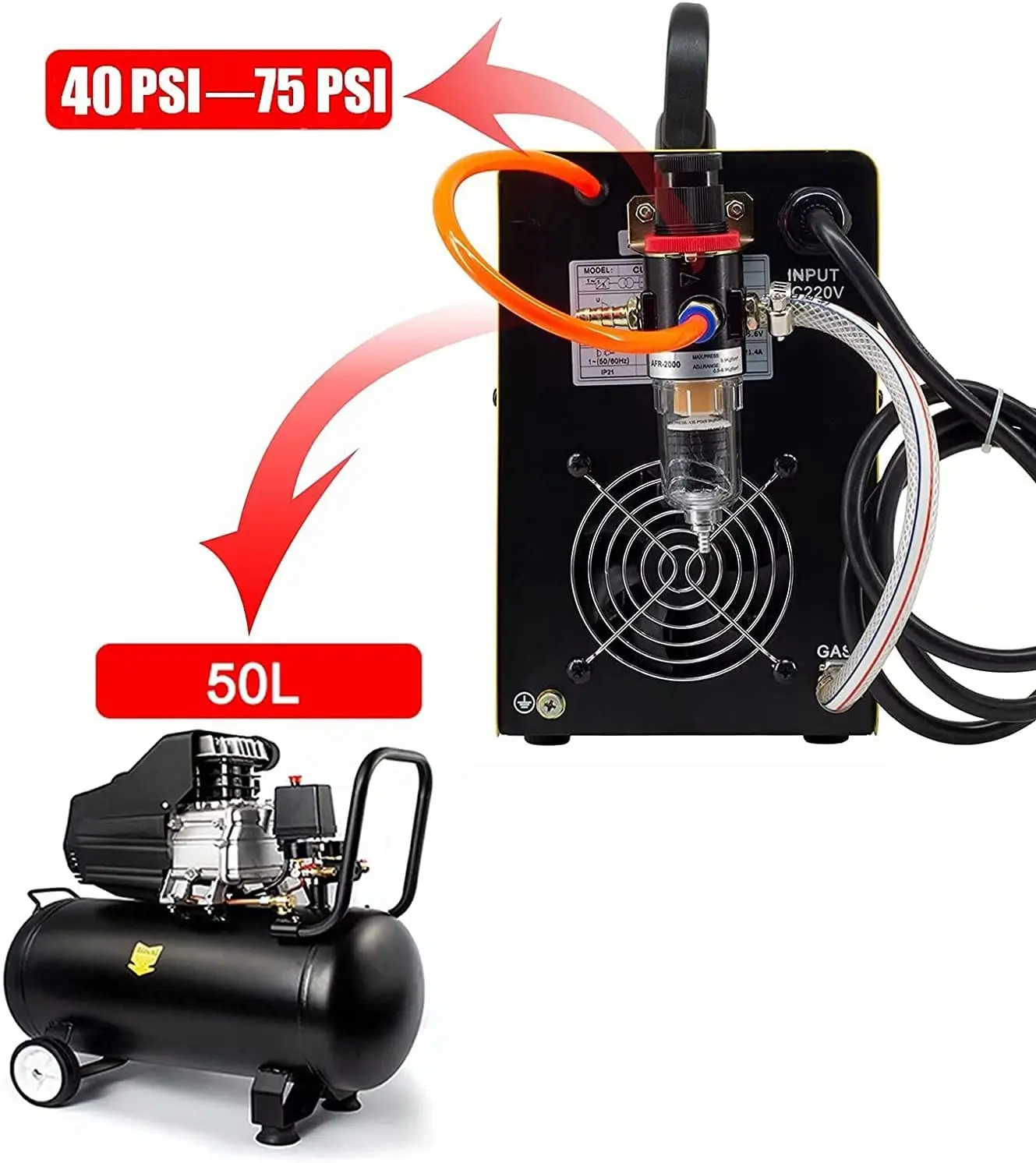 SUSEMSE Plasma Cutter 55 Amp HF IGBT Inverter Portable Air Plasma Cutting Machine with Accessories 12MM Clean Cut for Metal