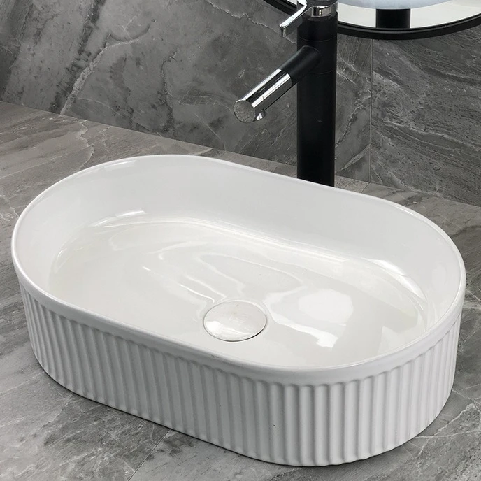 Round Wash Counter Wash Basin Plate Pool Bathroom Basin Modern Creative Art Counter Basin White Ceramic Wash Basin