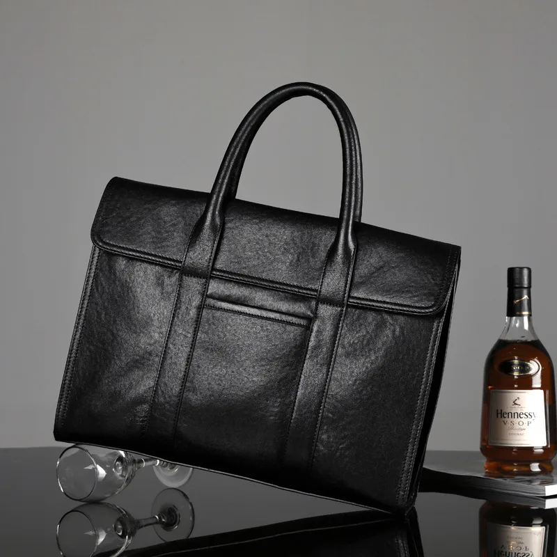 New Men's Handbag Genuine Messenger Bag Men Leather Large Capacity Laptop Business Briefcase Cowhide Male Office Brief Case