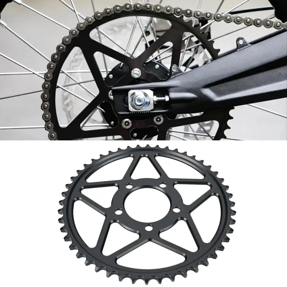Motorcycle Rear Racing 48T Sprocket Anodized Billet 48 Tooth Wheel For Sur Ron Light Bee X/LBX Segway X260 X160 Dirt Bike