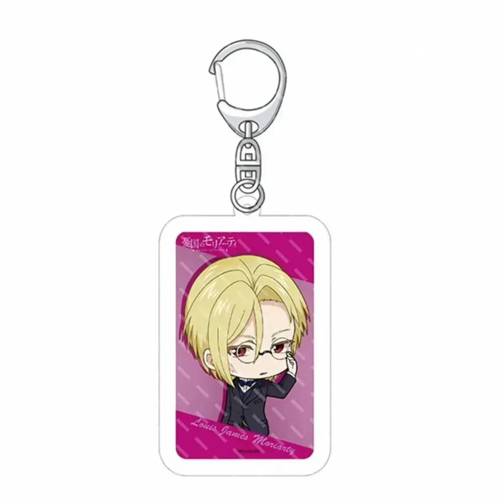 Cartoon Anime Pendant Keychain William James Moriarty Albert Louis Figure Cosplay Acrylic Key Ring Fans Gift Bag Key Accessories