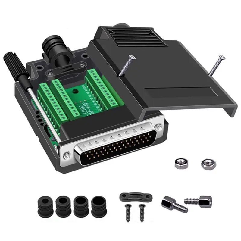 FEDI-2X HDB44 Solderless Connector Industrial 3 Rows D-SUB 44Pin Male P Hole Plug Breakout Terminal Board Adapter,B