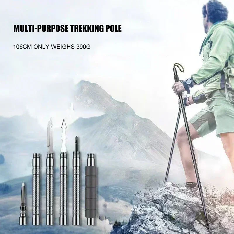 

CEOI GWOK Walking Sticks Durable Trekking Poles Lightweight Foldable Aluminum Alloy Hiking Sticks Outdoor Adventures Hand Pole