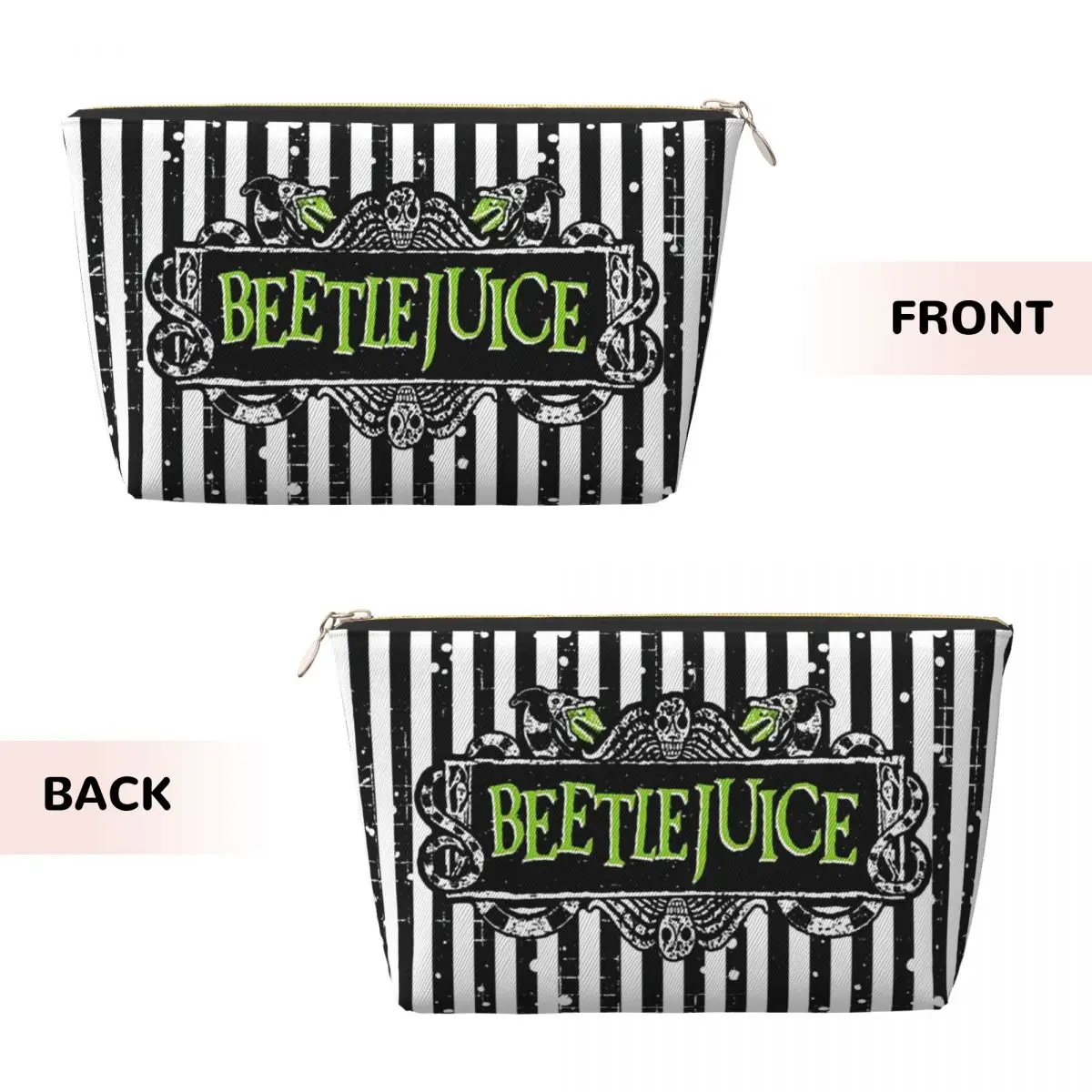 Custom Travel Tim Burton Horror Movie Toiletry Bag Beetlejuices Makeup Cosmetic Organizer Women Beauty Storage Dopp Kit Box