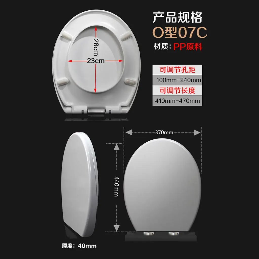 Toilet Closing Lid Soft Close Removable Seat Urea Resin Durable Closestool Cover for Family Bathroom Upgrade