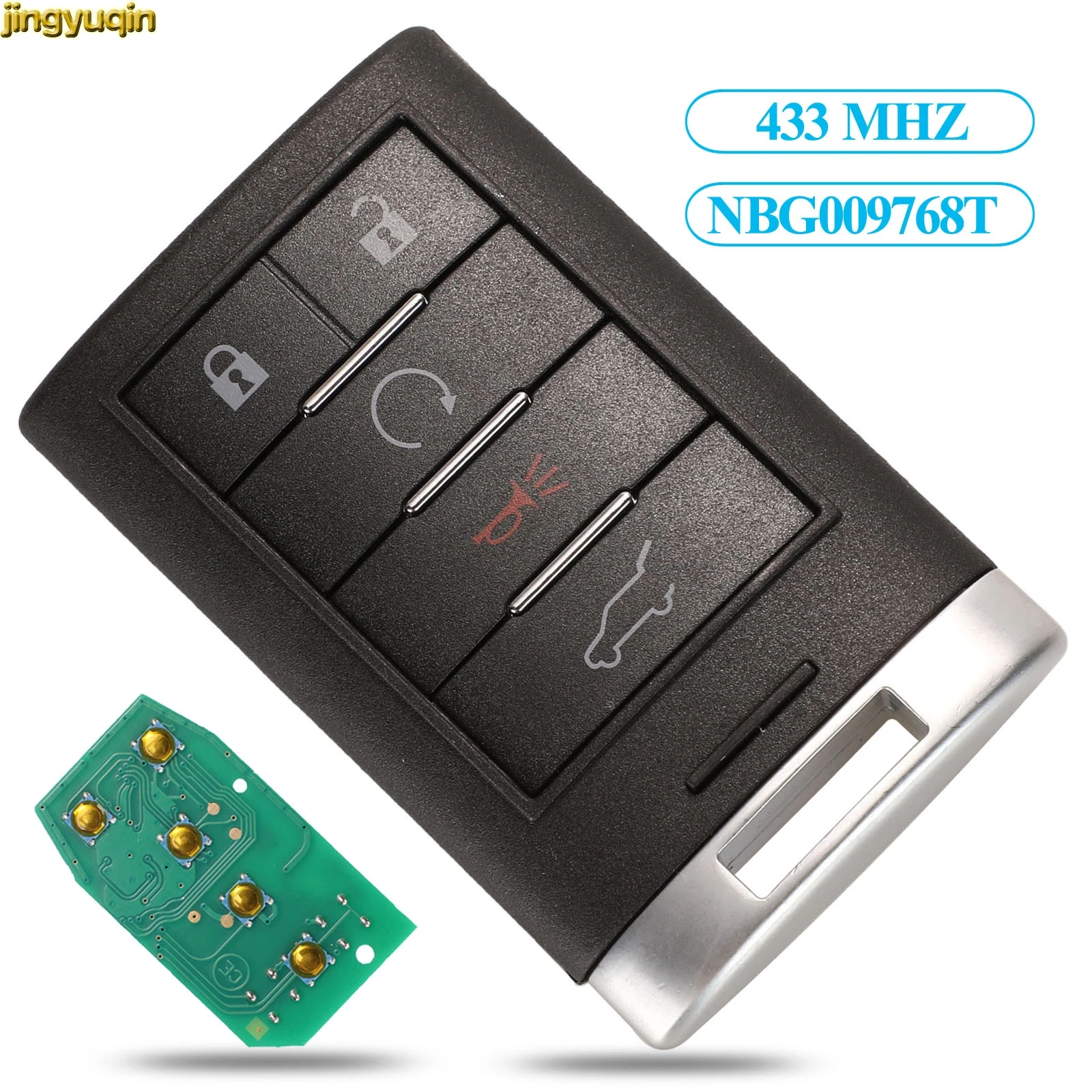 

Jingyuqin Smart Key Control 433MHZ NBG009768T For Cadillac SRX 2010-2014 5 Buttons Keyless Entry Remote Car Key