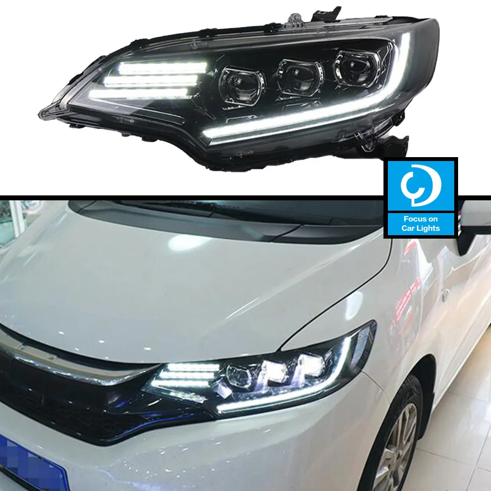 Car Front Headlight For Honda FIT JAZZ GK5 2018 LED HeadLamp Styling Dynamic Turn Signal Lens Automotive Accessories Assembly