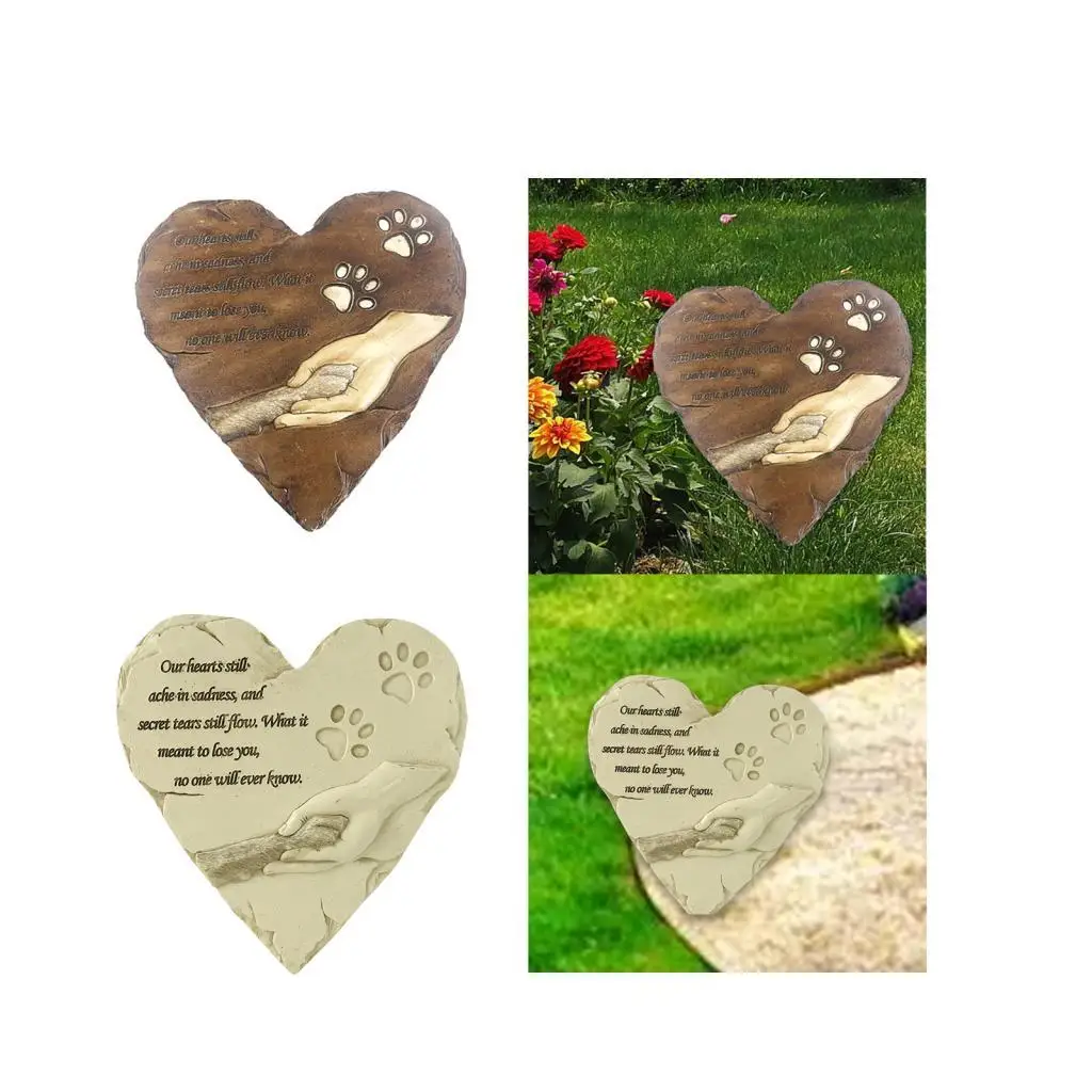 Memorial Stone Decorations Pet Grave Marker for Flowerbed Patio Backyard