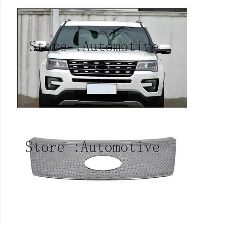 For Ford Explorer 2015 2016 2017 ABS Chrome Front Center Grille Grill Cover Trim