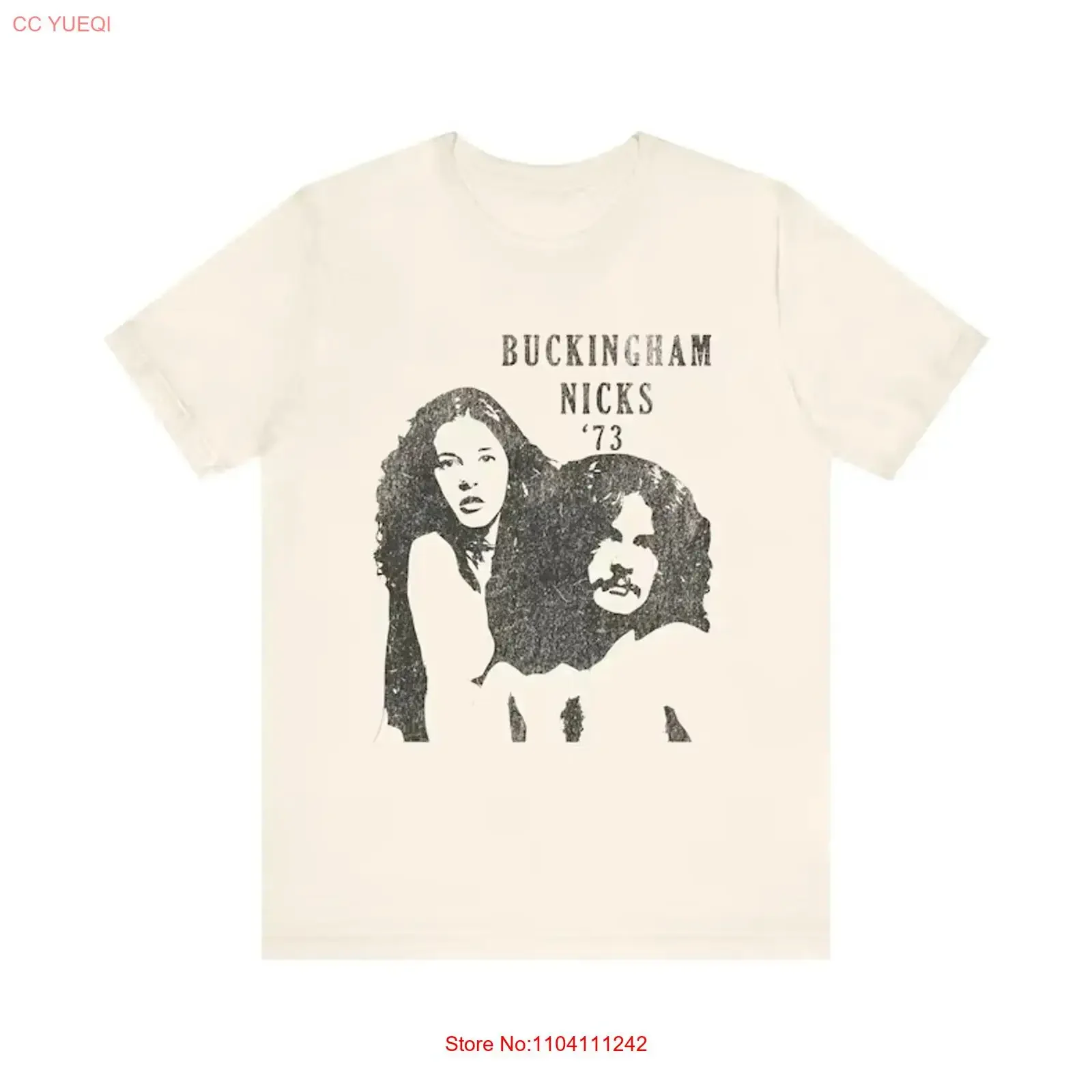 Retro Buckingham Nicks Band T Shirt 1973 Album Art Classic Rock Fan vintage Washed Slightly designer clothes Comfortable