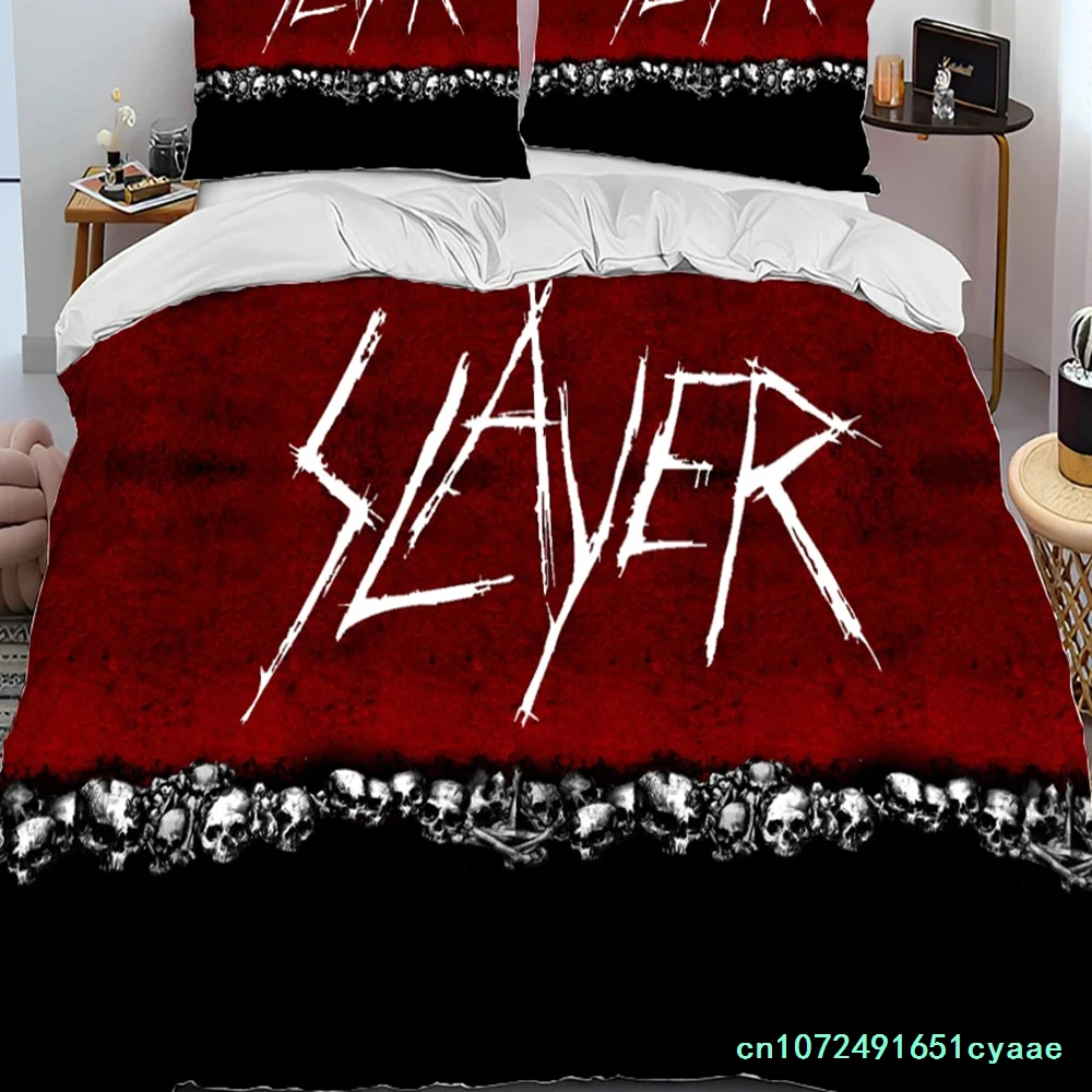 Slayer Heavy Metal Band Music Comforter Bedding Set,Duvet Cover Bed Set Quilt Cover Pillowcase,king Queen Size Bedding Set Boys