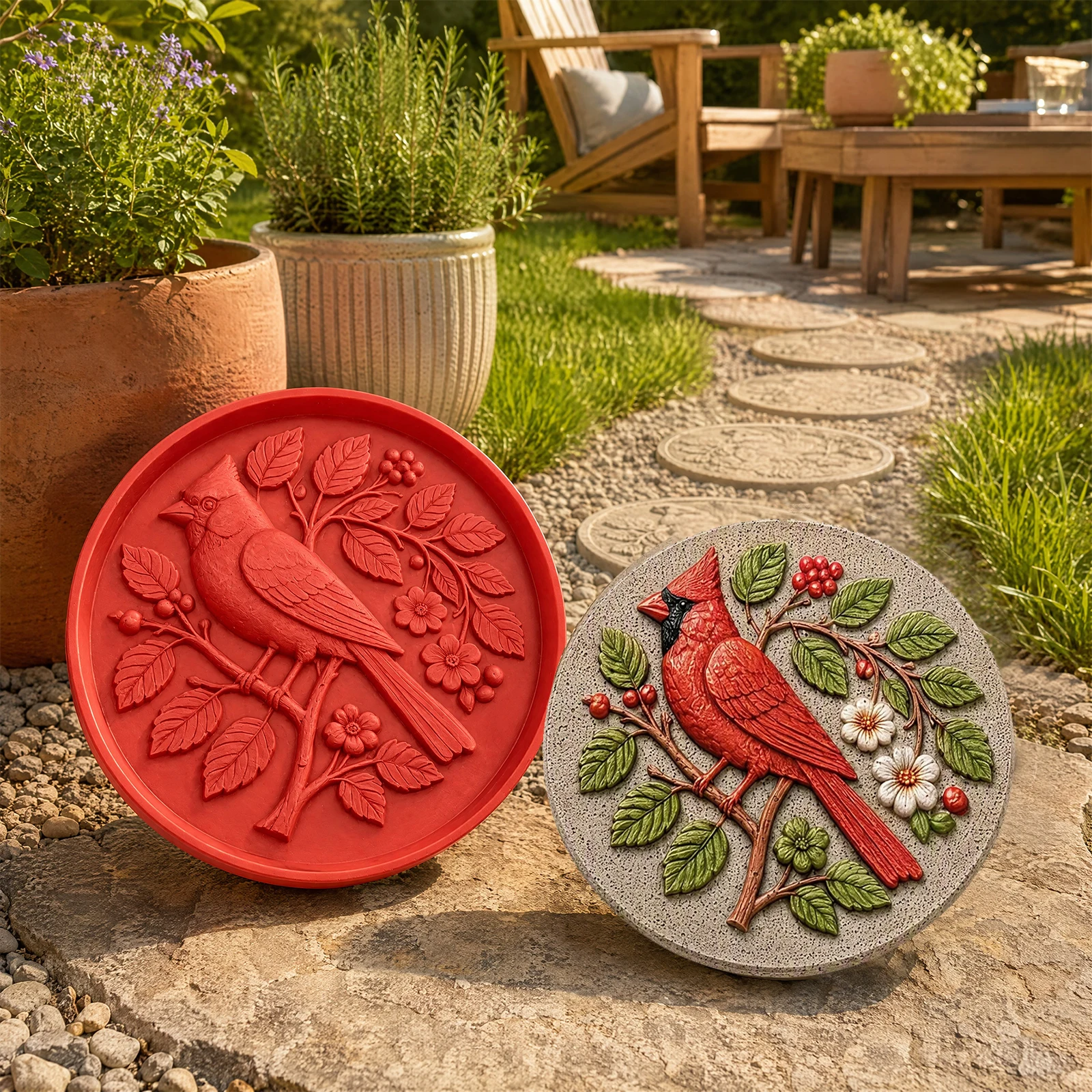 Sunflower Concrete Stepping Stone Mould 15.75x15.75 Inch Silicone Reusable Paver Moulds for Garden Path