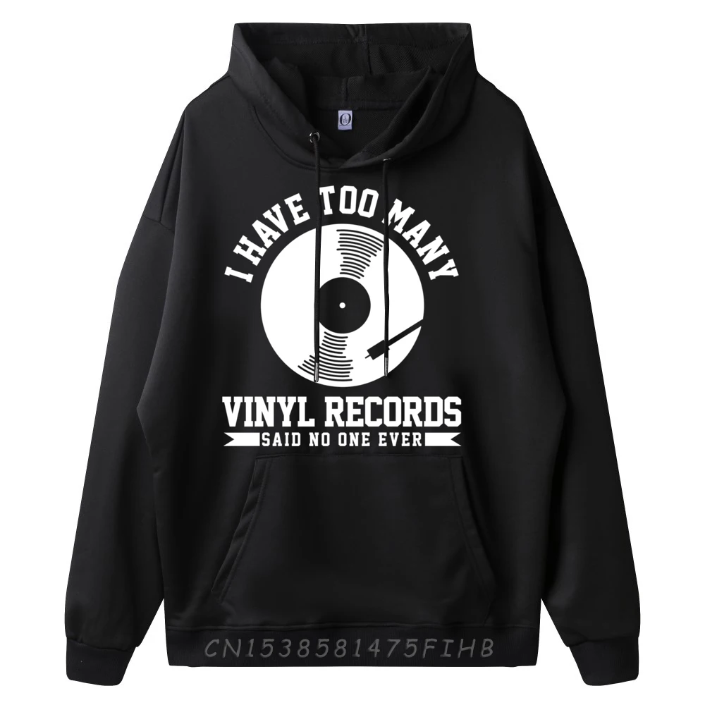 Vinyl Record DJ Retro Vintage Music Funny Quote Black Hoodies Streetwear Print Men Christmas Sweater Long Sleeve