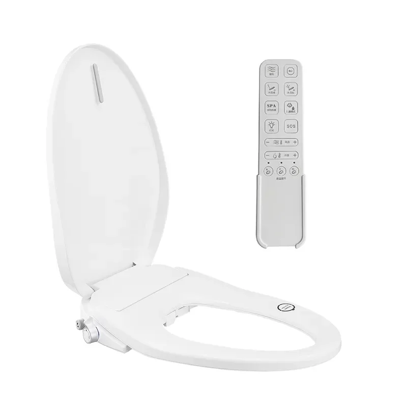 Smart Electronic Bidet Seat with Remote Control Self Cleaning Heating Function Plastic Toilet Cover for WC Extended