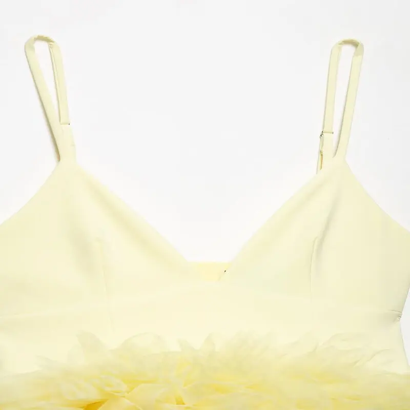 

Женский дизайн с эластичным ремешком, новинка лета 2023, марлевая сетка с рюшами по подолу, топ или длина, универсальный Sle