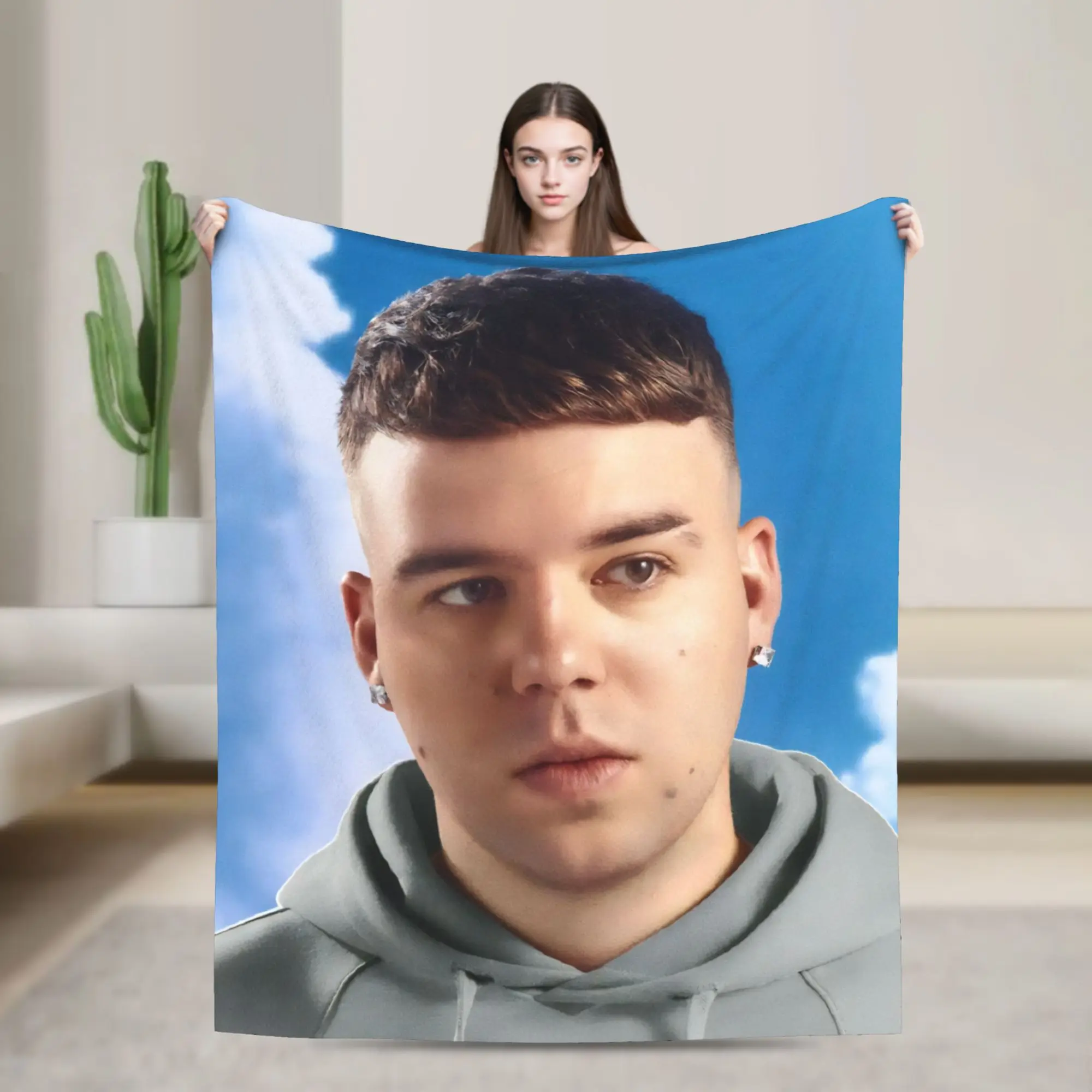 Super Soft Blanket Decorative Rapper Quevedo Music Throw Blanket  Flannel Bedspread For Bedroom Funny Sofa Bed Cover