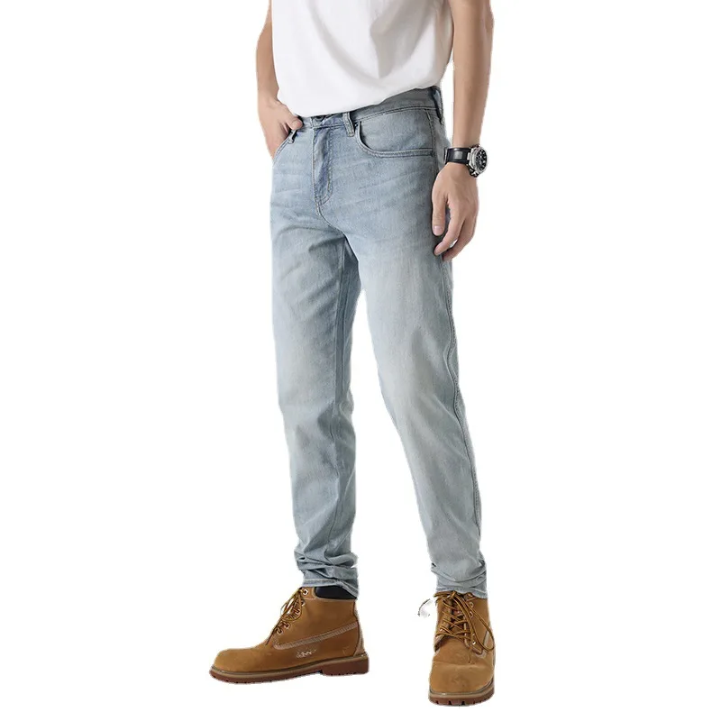 New Arrive Classic Men Stretch Jeans Summer Casual Working Fashion Athletic Fit Relaxed Comfort Long Pants