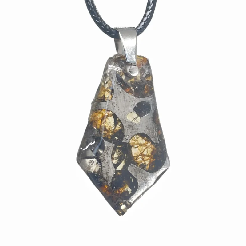 2.6g Seymchan Olive Meteorite manual Pendant Olive Meteorite Natural Olive Meteorite Necklace Pendant Specimen Collection- LB161