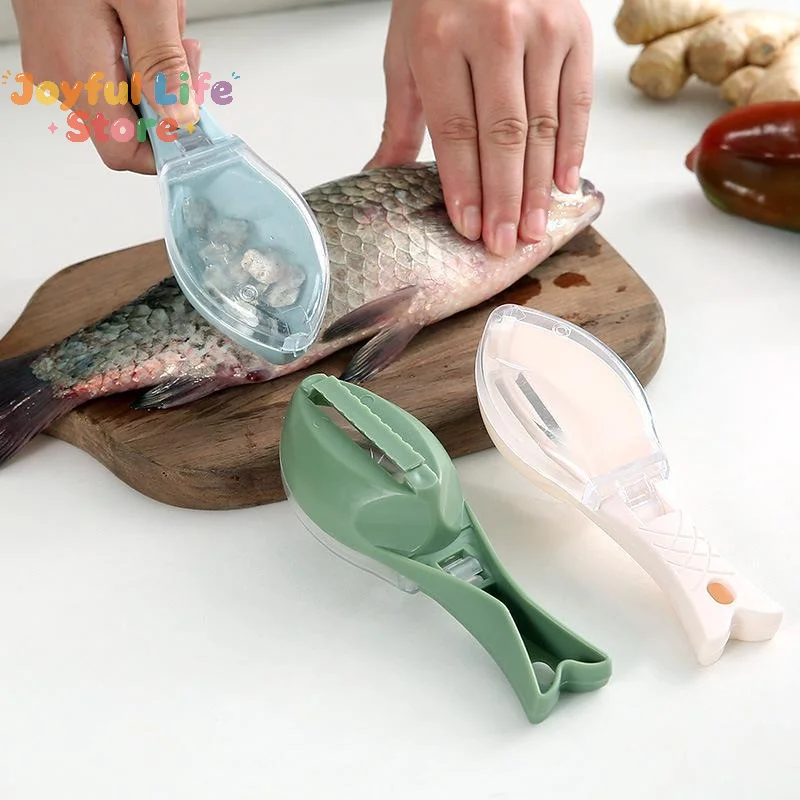 Hot Sale Kitchen Manual Fish Scale Scraper With Lid Household Descaling Brush Fishing Cleaning Tool
