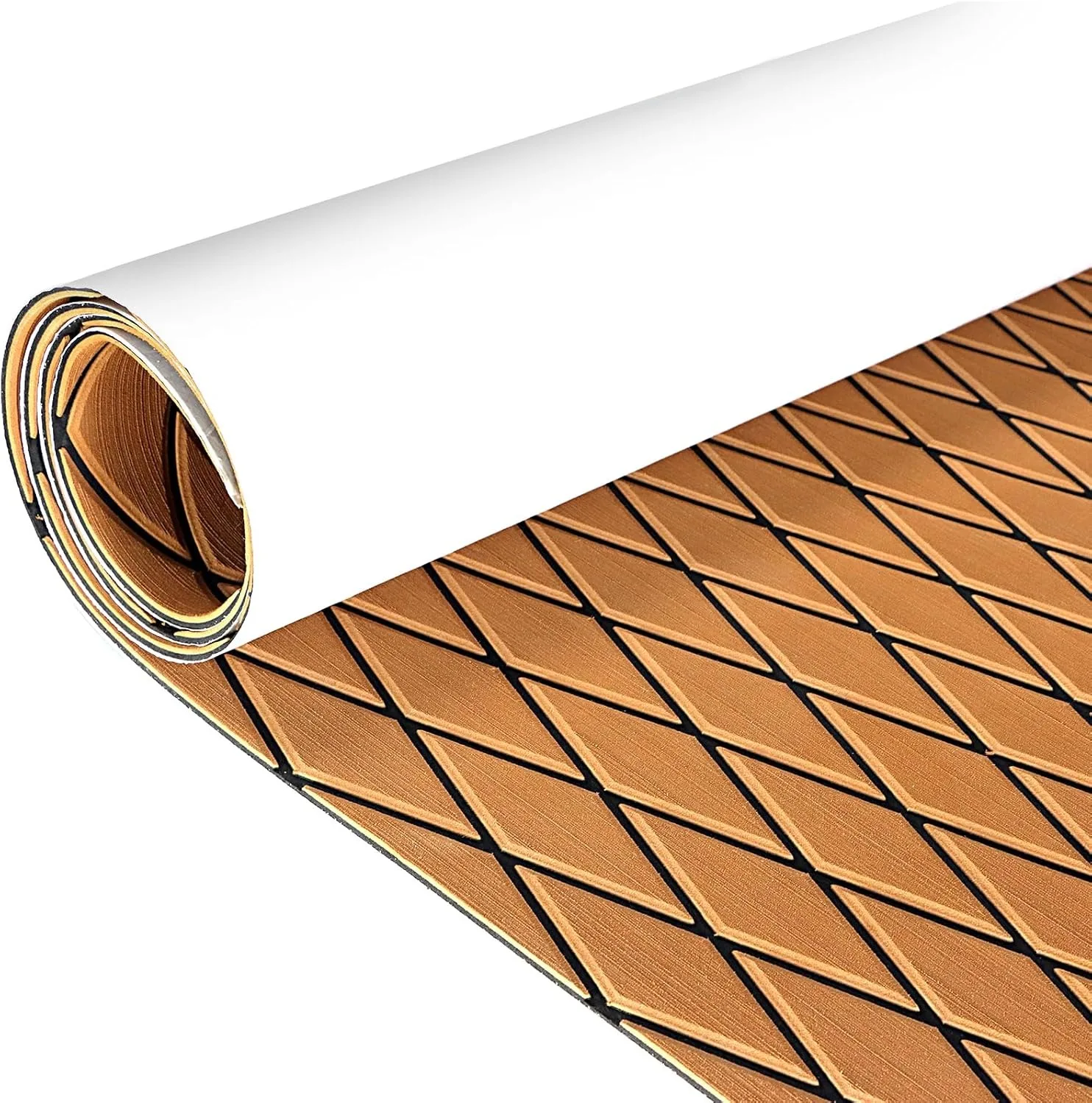 

Напольное покрытие для лодок из ЭВА-пены с алмазным рисунком 1900*350*5 мм, имитация тикового настила, самоклеящийся, противоскользящий коврик из ЭВА для морских судов