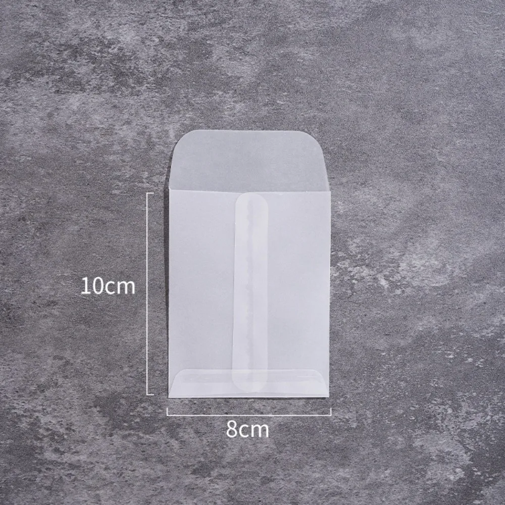 50Pcs/Pack Semi-Transparent Vellum Paper Envelopes Simple Matte Frosted Transparent Paper Bag Flat Shape Translucent