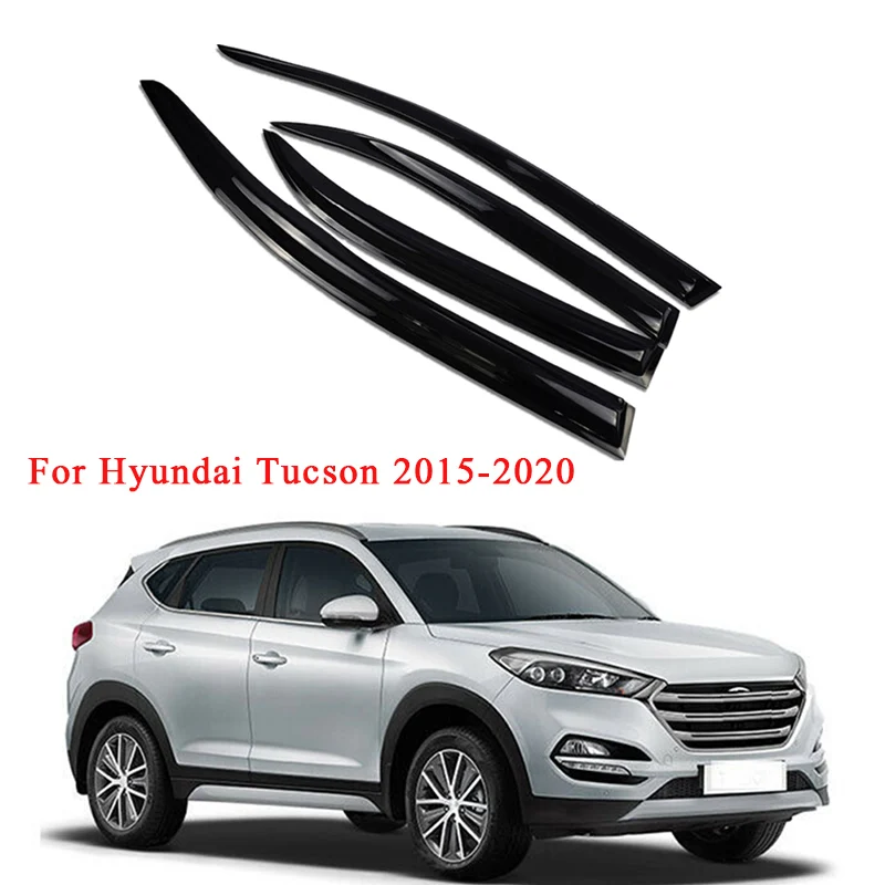 For Hyundai Tucson 2015 2016 2017 2018 2019 2020 Side Window Deflectors Sun Rain Guard Door Visor Weathershield Awning Shelter