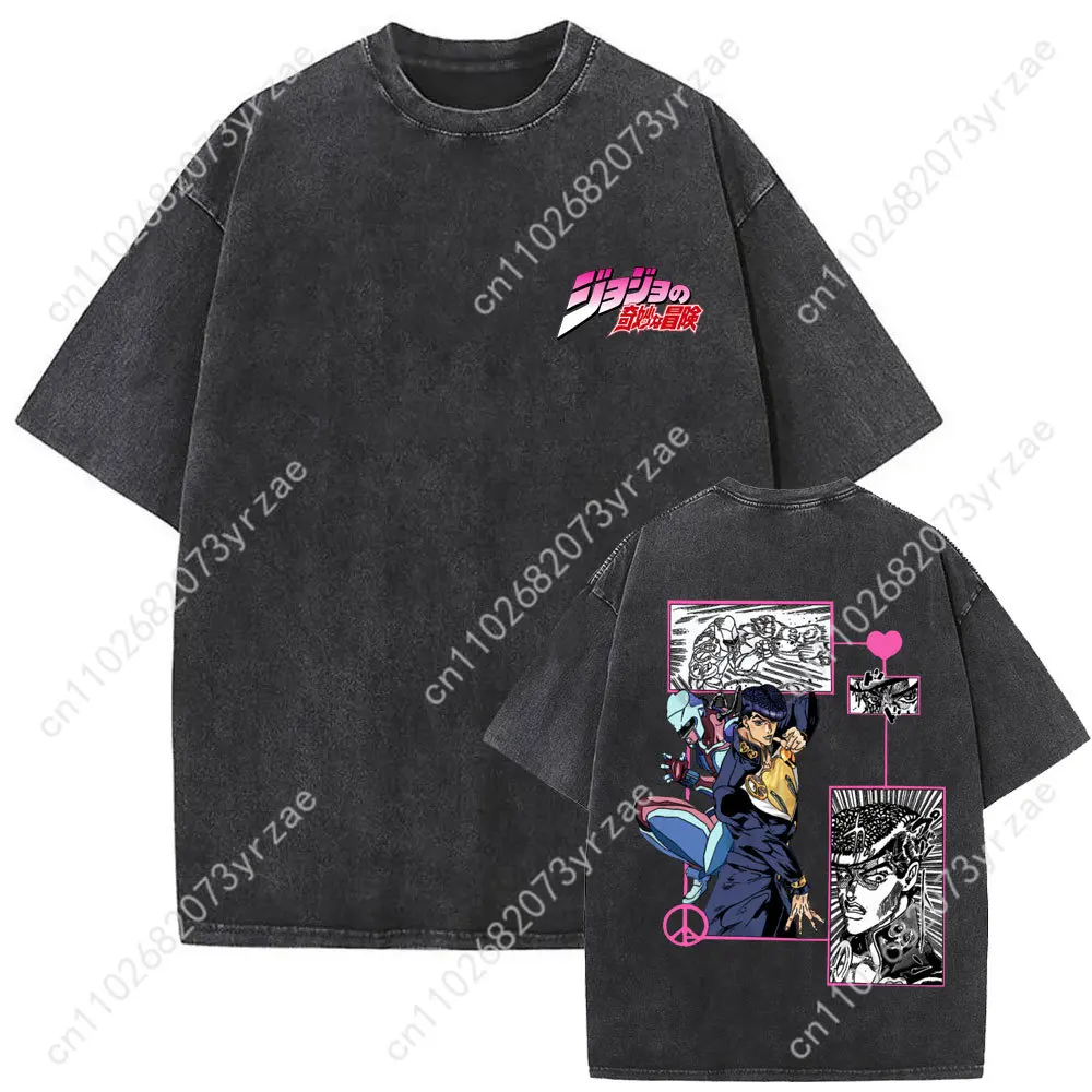 

Jojo Bizarre Adventure Retro Tshirt Man Woman High Quality Vintage T Shirt Cotton Short Sleeves Fashion Tee Soft Breathable Tops